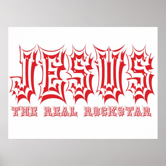 Jesus den riktiga Rockstar Christian Poster (Framsidan)