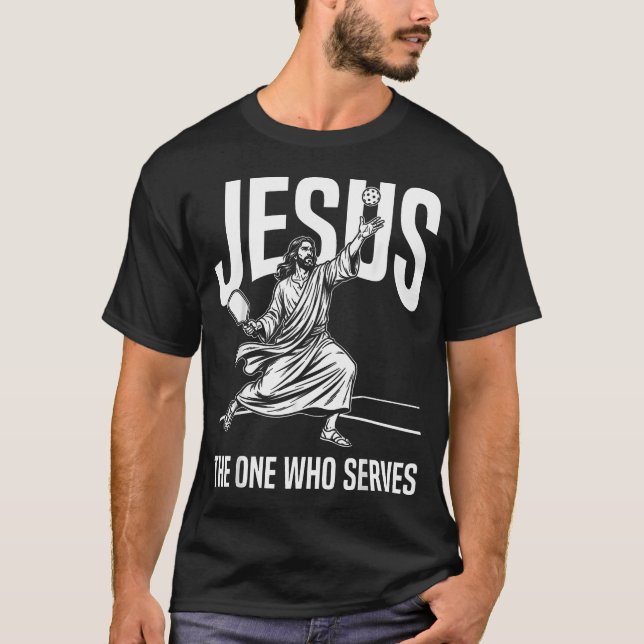 Jesus Den Som Serverar Roligt T Shirt (Framsida)