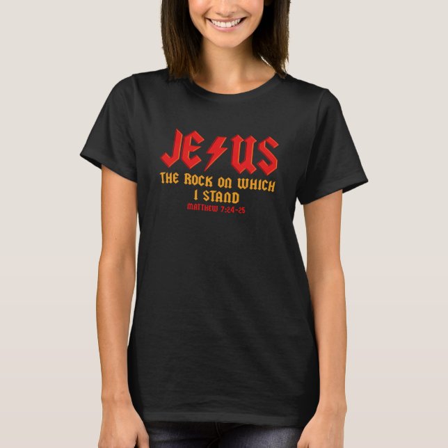 Jesus den Sten kristna som jag är Matthew på T Shirt (Framsida)