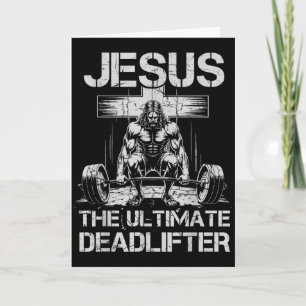 Jesus Den Ultimata Deadlifter-Workout Gym Roligt K Kort