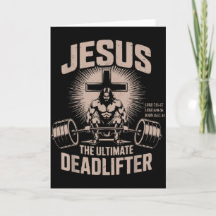 Jesus Den Ultimata Dödläfter Muskel Kid Rolig Chr Kort