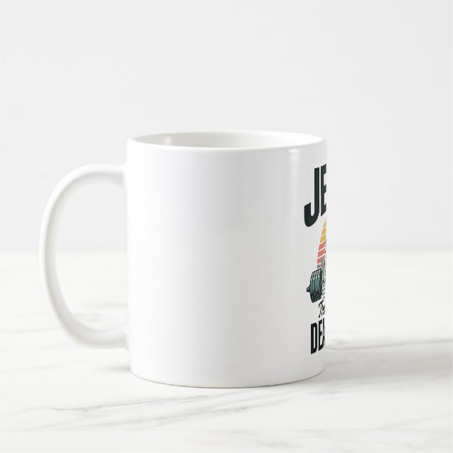 Jesus Den Ultimata Dödläfter Vintage Kaffemugg (Vänster)
