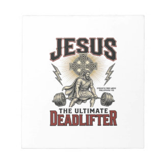 Jesus Den Ultimata Dödläfter Vintage Kristet T-Shi Anteckningsblock