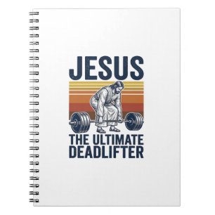 Jesus Den Ultimata Dödläfteraren Vintage Gym Tröja Anteckningsbok