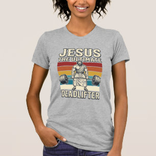Jesus Den Ultimata Dödläfteraren Vintage Vector De T Shirt