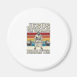 Jesus Den Ultimata Dödläfteraren Vintage Vektor De Magnet