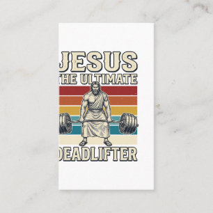 Jesus Den Ultimata Dödläfteraren Vintage Vektor De Visitkort