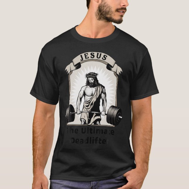 Jesus den ultimata dödlige Christian Workout Gy T Shirt (Framsida)