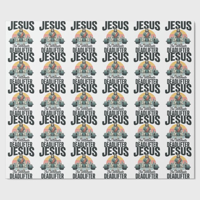 Jesus Den Ultimata Dödlyftaren Vintage Presentpapper (Platt)