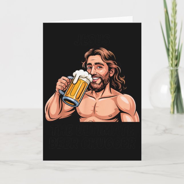Jesus Den Ultimata Öl Chuggaren _ Rolig Kristendom Kort (Framsida)