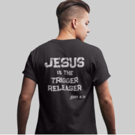 Jesus den utlösande korsbibelns skrift t shirt