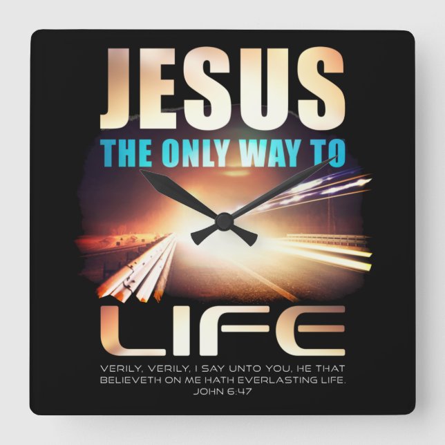 Jesus: Det enda sättet för Live Christian Faith Ve Fyrkantig Klocka (Framsida)
