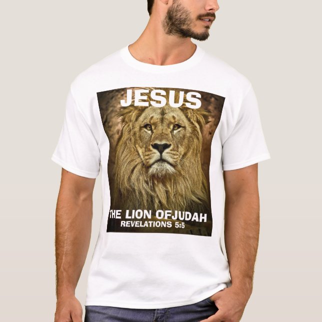 JESUS det LEJONT AV JUDAH, kristna T-tröja T Shirt (Framsida)