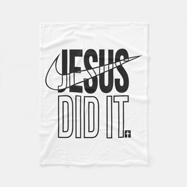 Jesus Did It Religious Cross Christian  Fleecefilt (Framsidan)