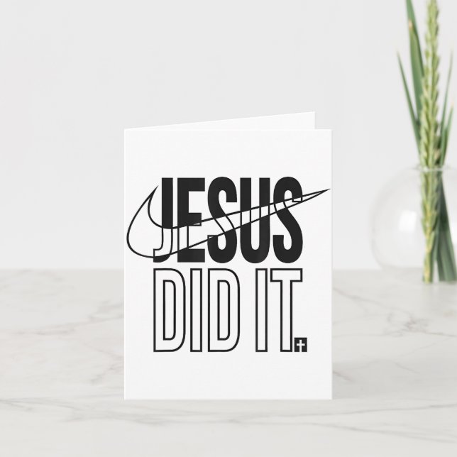 Jesus Did It Religious Cross Christian  Kort (Framsida)