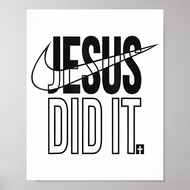 Jesus Did It Religious Cross Christian  Poster (Framsidan)