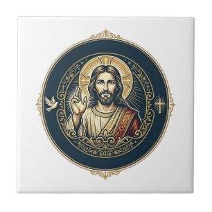 Jesus Digital Artist iPad Art T-Shirt Inspirerande Kakelplatta