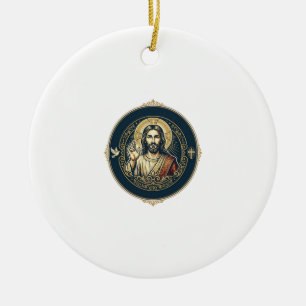 Jesus Digital Artist iPad Konst T-Shirt Inspireran Julgransprydnad Keramik