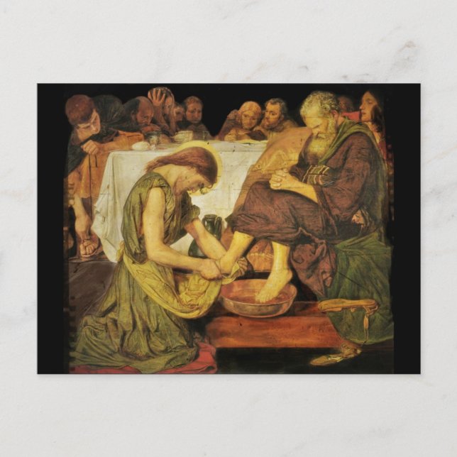 Jesus Discippes Feet Vykort (Framsida)