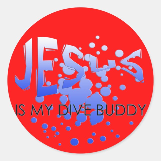 JESUS DIVE BUDDY RUNT KLISTERMÄRKE (Framsida)