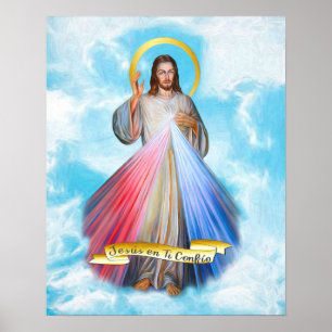 Jesus Divina Misericordia Cielo Azul Poster