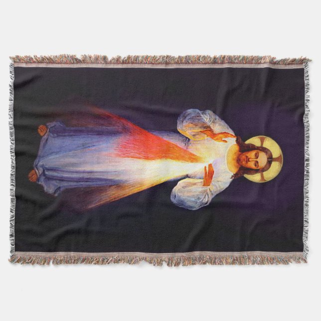 Jesus Divine Mercy Blanket Plain Mysfilt (Framsidan)