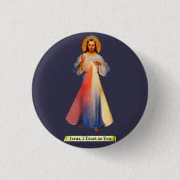 Jesus Divine Mercy Button Knapp
