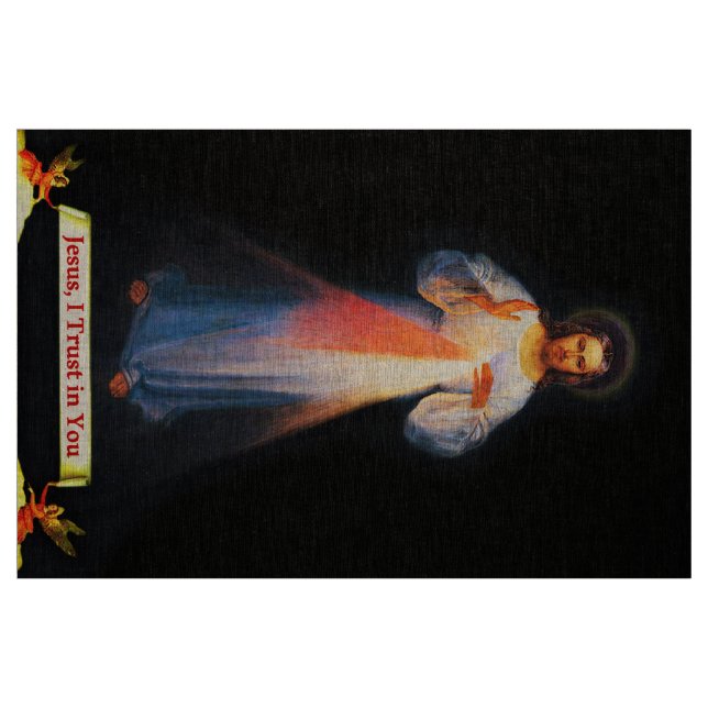 Jesus Divine Mercy Faustina 201 Tyg (Fat Quarter)
