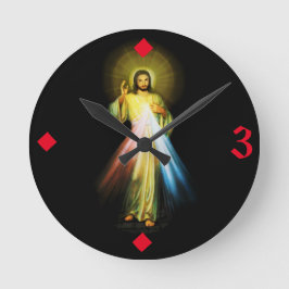 Jesus Divine Mercy Hour Clock Rund Klocka