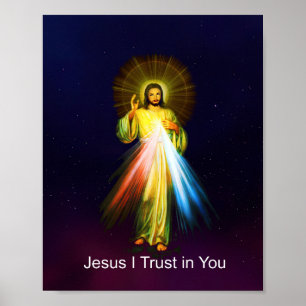 Jesus Divine Mercy jag litar på er engelska Poster