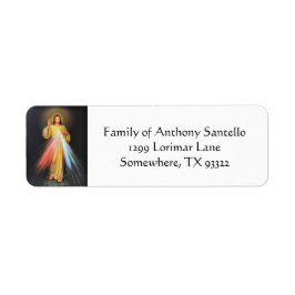 Jesus Divine Mercy Religiösa katolik Returadress Etikett