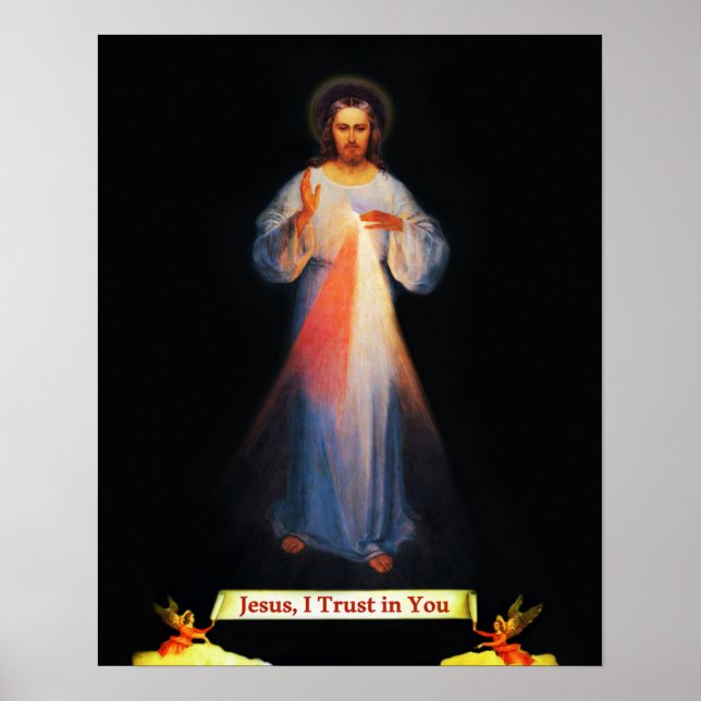 Jesus Divine Mercy St Faustina 02 Poster (Framsidan)