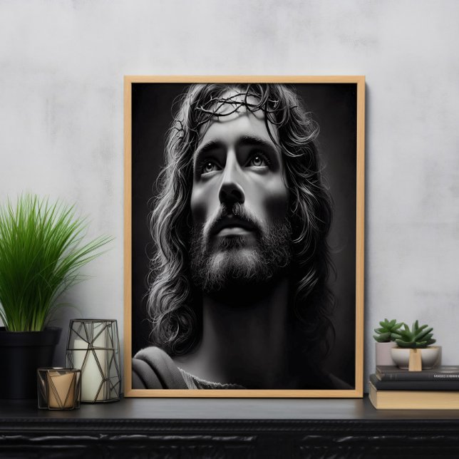 Jesus Divine Shepherd med Tender Gaze Poster (Skapare uppladdad)