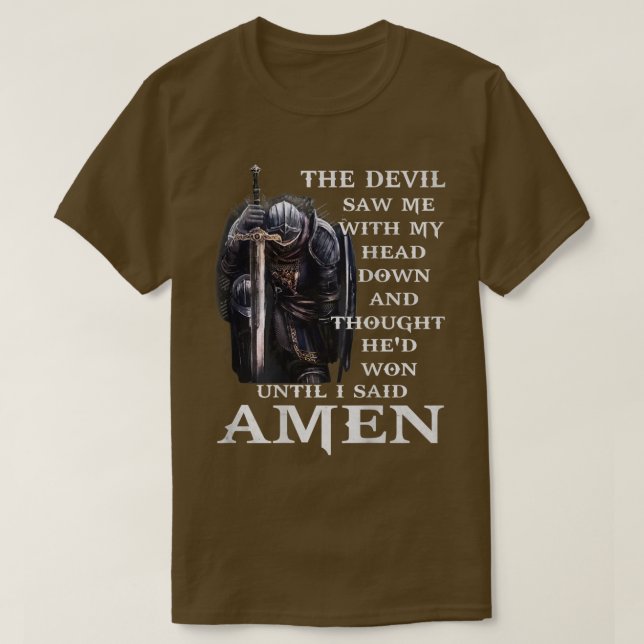 Jesus, Djävulen såg mig med huvudet nedåt T Shirt (Design framsida)