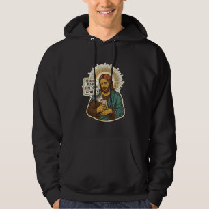 Jesus Död Telefon Ingen Musik Tung Lyft Gym Humor_ Hoodie