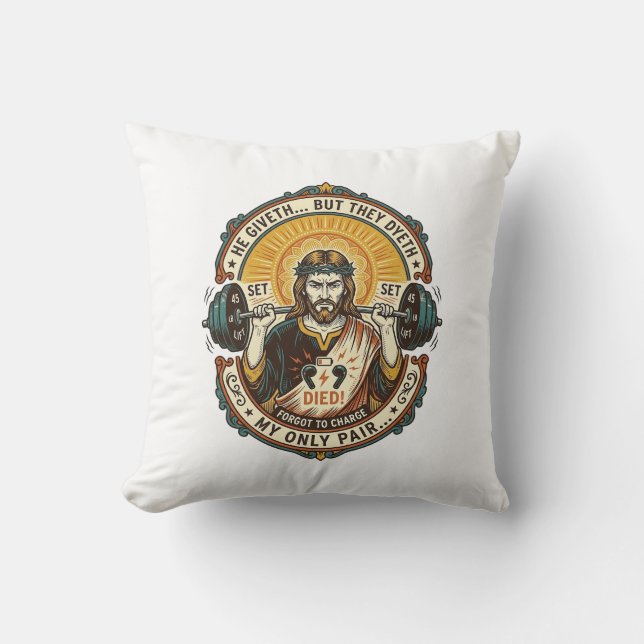 Jesus Döda Hörlurar Mid Set Tyst Träning Gym H Kudde (Framsida)
