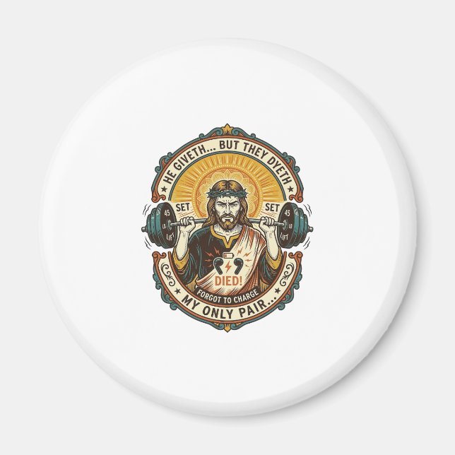 Jesus Döda Hörlurar Mid Set Tyst Träning Gym H Magnet (Framsidan)
