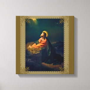 Jesus dödskamp i trädgården canvastryck