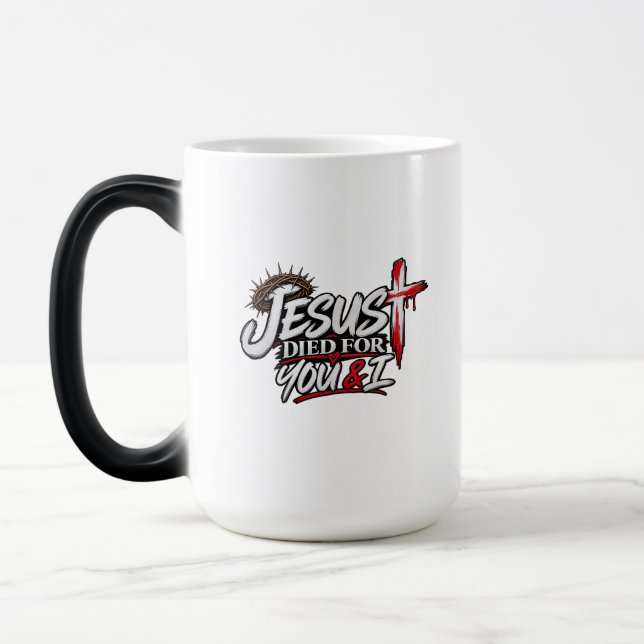 Jesus dog för dig och mig magisk mugg (Vänster)