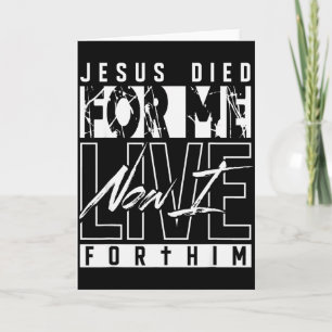 Jesus Dog För Mig Nu Lever Jag För Honom Kristna R Kort