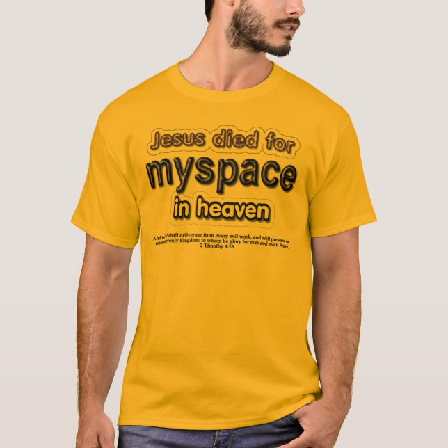 Jesus dog för myspace i himmel tee shirt (Framsida)