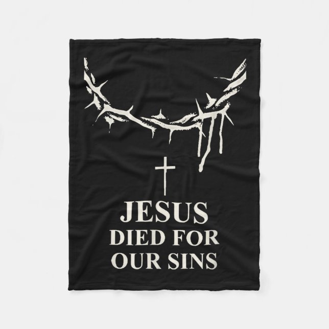 Jesus dog för våra sinnen Krona i Thorns Kor Chri Fleecefilt (Framsidan)