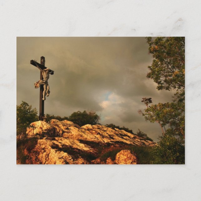Jesus dog på korset vykort (Framsida)
