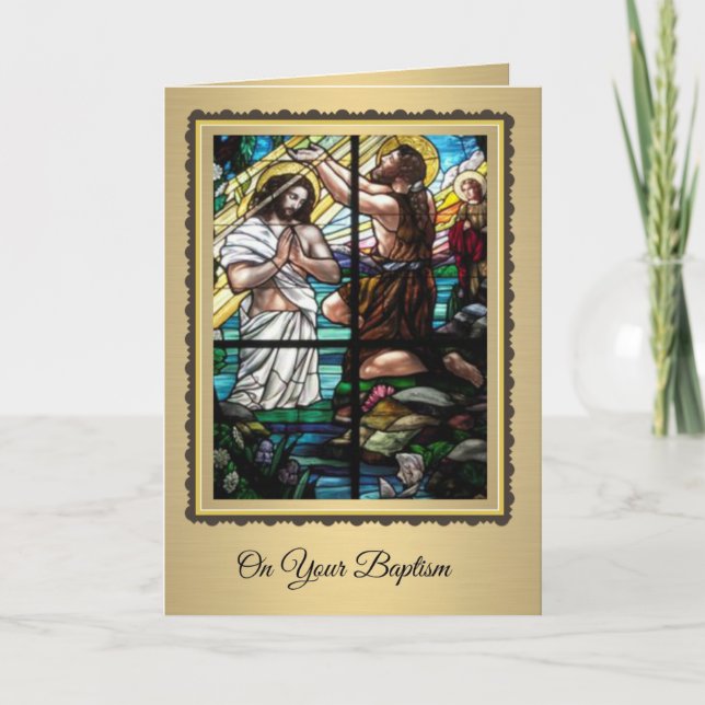 Jesus dop av Johannes döparen som vuxen Kort (Framsida)