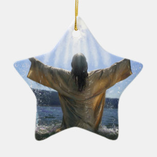 Jesus dop julgransprydnad keramik