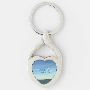 Jesus & Dove Fredlig Kristet Tro Himmel Konst Twisted Heart Silverfärgad Nyckelring