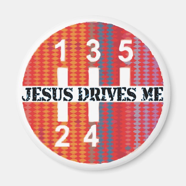 Jesus driver mig magnet (Framsidan)
