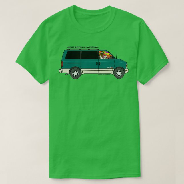 Jesus Drives an Astrovan T Shirt (Design framsida)