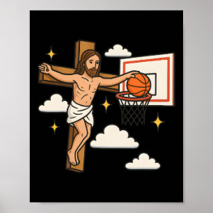 Jesus Dunk Roligt Kristet Religion Jesus Spelar Poster