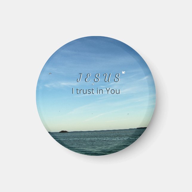 Jesus & Duva Fredlig Kristet Himmelsinspiration Magnet (Framsidan)